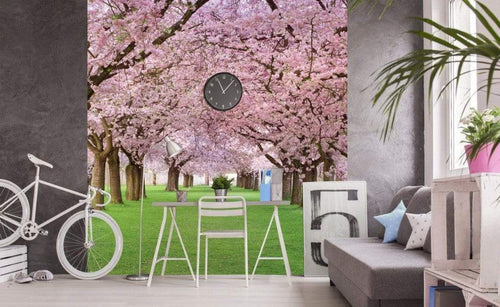 Dimex Cherry Trees Wall Mural 225x250cm 3 Panels Ambiance | Yourdecoration.co.uk