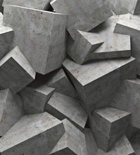 Dimex Concrete Cubes Wall Mural 225x250cm 3 Panels | Yourdecoration.co.uk