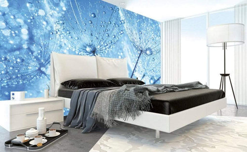 Dimex Dandelion Water Drops Wall Mural 375x250cm 5 Panels Ambiance | Yourdecoration.co.uk