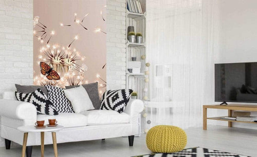 Dimex Dandelions and Butterfly Wall Mural 150x250cm 2 Panels Ambiance | Yourdecoration.co.uk