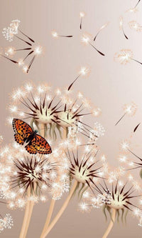 Dimex Dandelions and Butterfly Wall Mural 150x250cm 2 Panels | Yourdecoration.co.uk