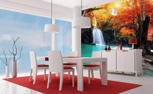 Dimex Deep Forest Waterfall Wall Mural 225x250cm 3 Panels Ambiance | Yourdecoration.co.uk