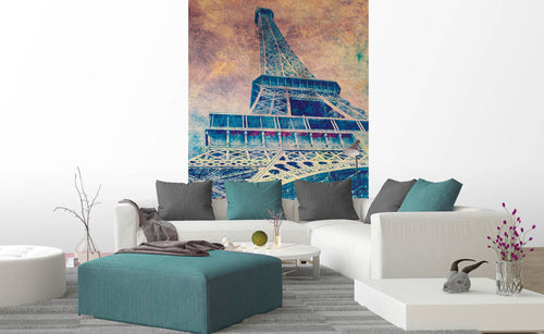 Dimex Eiffel Tower Abstract I Wall Mural 150x250cm 2 Panels Ambiance | Yourdecoration.co.uk