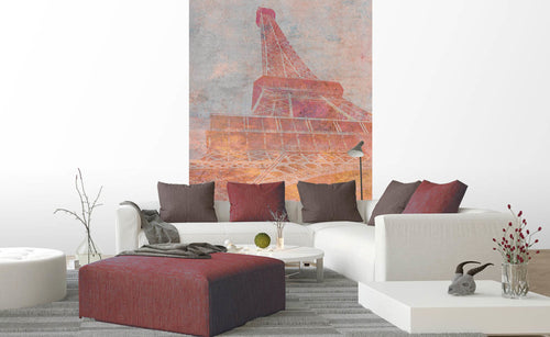 Dimex Eiffel Tower Abstract II Wall Mural 150x250cm 2 Panels Ambiance | Yourdecoration.co.uk