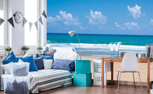 Dimex Empty Beach Wall Mural 375x250cm 5 Panels Ambiance | Yourdecoration.co.uk