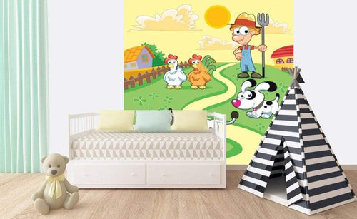 Dimex Farm Wall Mural 225x250cm 3 Panels Ambiance | Yourdecoration.co.uk