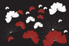 Dimex Flowers on Black Wall Mural 375x250cm 5 Panels | Yourdecoration.co.uk