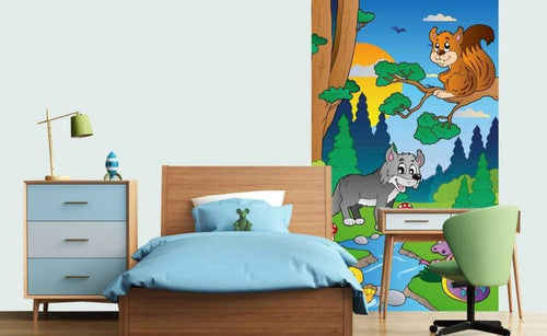 Dimex Forest Animals Wall Mural 150x250cm 2 Panels Ambiance | Yourdecoration.co.uk