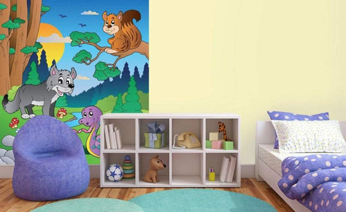 Dimex Forest Animals Wall Mural 225x250cm 3 Panels Ambiance | Yourdecoration.co.uk