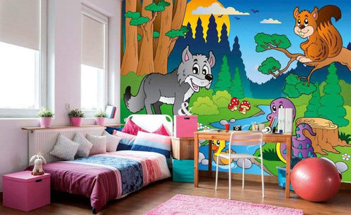Dimex Forest Animals Wall Mural 375x250cm 5 Panels Ambiance | Yourdecoration.co.uk