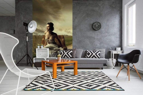 Dimex Girl on Armchair Wall Mural 150x250cm 2 Panels Ambiance | Yourdecoration.co.uk