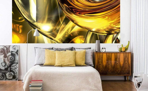 Dimex Golden Wires Wall Mural 375x150cm 5 Panels Ambiance | Yourdecoration.co.uk