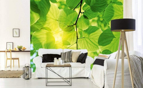 Dimex Green Leaves Wall Mural 375x250cm 5 Panels Ambiance | Yourdecoration.co.uk