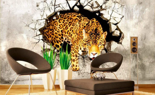 Dimex Hunting Panther Wall Mural 375x250cm 5 Panels Ambiance | Yourdecoration.co.uk