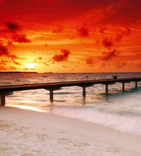 Dimex Jetty in Sunset Wall Mural 225x250cm 3 Panels | Yourdecoration.co.uk
