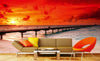 Dimex Jetty in Sunset Wall Mural 375x250cm 5 Panels Ambiance | Yourdecoration.co.uk