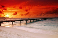 Dimex Jetty in Sunset Wall Mural 375x250cm 5 Panels | Yourdecoration.co.uk