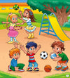 Dimex Kids in Playground Wall Mural 225x250cm 3 Panels | Yourdecoration.co.uk