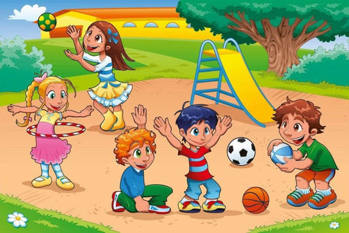 Dimex Kids in Playground Wall Mural 375x250cm 5 Panels | Yourdecoration.co.uk