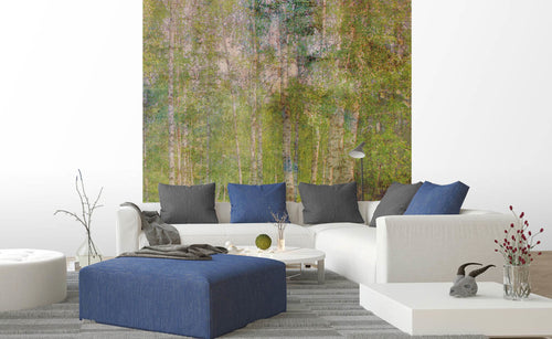 Dimex Leaves Abstract Wall Mural 225x250cm 3 Panels Ambiance | Yourdecoration.co.uk