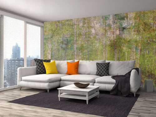 Dimex Leaves Abstract Wall Mural 375x250cm 5 Panels Ambiance | Yourdecoration.co.uk