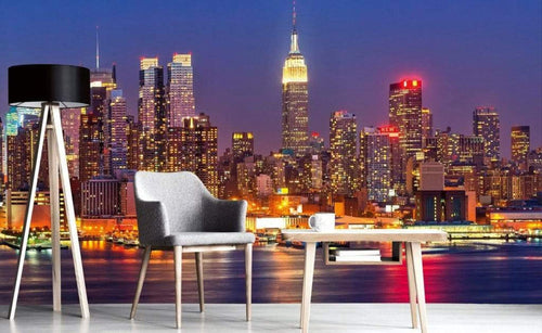 Dimex Manhattan at Night Wall Mural 375x250cm 5 Panels Ambiance | Yourdecoration.co.uk