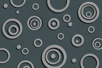 Dimex Metal Circles Wall Mural 375x250cm 5 Panels | Yourdecoration.co.uk