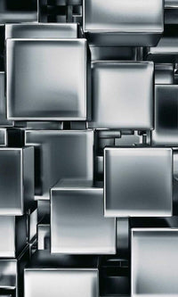 Dimex Metal Cubes Wall Mural 150x250cm 2 Panels | Yourdecoration.co.uk