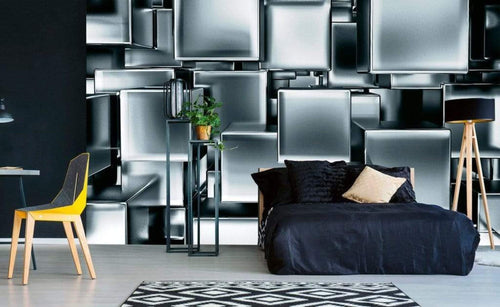 Dimex Metal Cubes Wall Mural 375x250cm 5 Panels Ambiance | Yourdecoration.co.uk