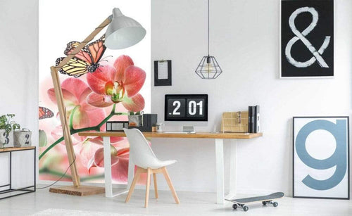 Dimex Orchids and Butterfly Wall Mural 150x250cm 2 Panels Ambiance | Yourdecoration.co.uk
