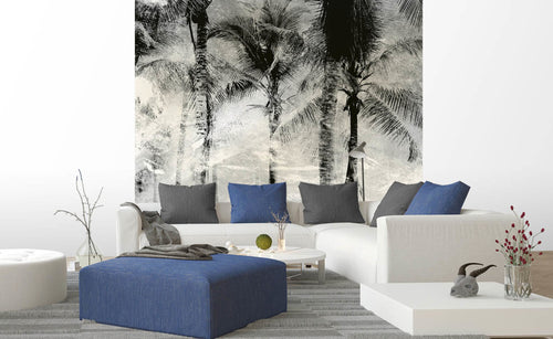 Dimex Palm Trees Abstract Wall Mural 225x250cm 3 Panels Ambiance | Yourdecoration.co.uk
