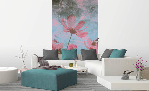 Dimex Pink Flower Abstract Wall Mural 150x250cm 2 Panels Ambiance | Yourdecoration.co.uk