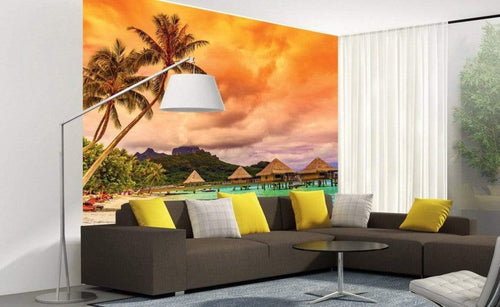 Dimex Polynesia Wall Mural 225x250cm 3 Panels Ambiance | Yourdecoration.co.uk