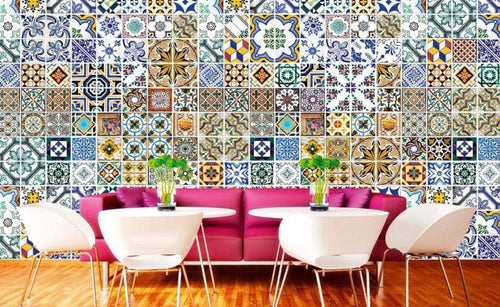 Dimex Portugal Tiles Wall Mural 375x250cm 5 Panels Ambiance | Yourdecoration.co.uk