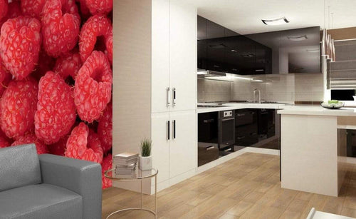 Dimex Raspberry Wall Mural 225x250cm 3 Panels Ambiance | Yourdecoration.co.uk