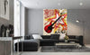 Dimex Red Guitar Wall Mural 150x250cm 2 Panels Ambiance | Yourdecoration.co.uk