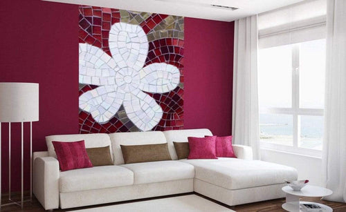 Dimex Red Mosaic Wall Mural 150x250cm 2 Panels Ambiance | Yourdecoration.co.uk