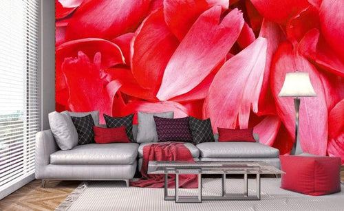Dimex Red Petals Wall Mural 375x250cm 5 Panels Ambiance | Yourdecoration.co.uk
