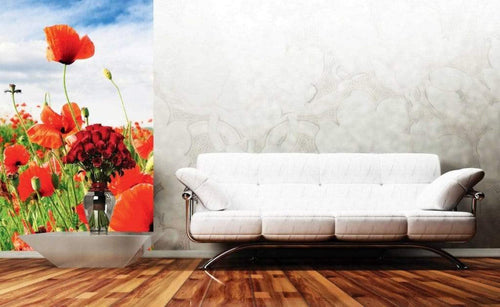Dimex Red Poppies Wall Mural 150x250cm 2 Panels Ambiance | Yourdecoration.co.uk