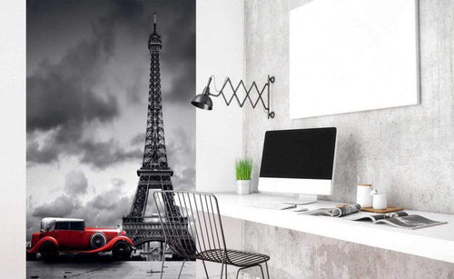 Dimex Retro Car in Paris Wall Mural 150x250cm 2 Panels Ambiance | Yourdecoration.co.uk
