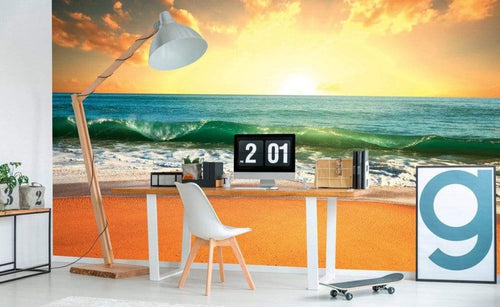 Dimex Sea Sunset Wall Mural 375x250cm 5 Panels Ambiance | Yourdecoration.co.uk