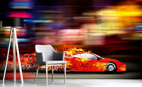 Dimex Speeding Car Wall Mural 375x250cm 5 Panels Ambiance | Yourdecoration.co.uk