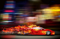 Dimex Speeding Car Wall Mural 375x250cm 5 Panels | Yourdecoration.co.uk
