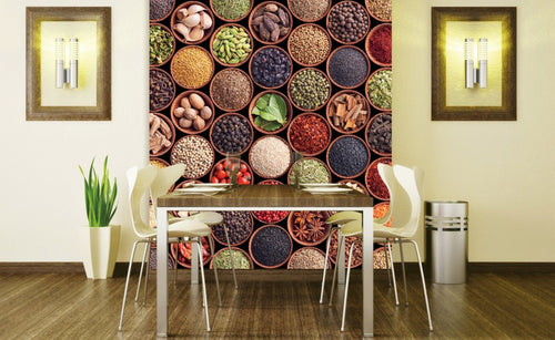 Dimex Spice Bowls Wall Mural 225x250cm 3 Panels Ambiance | Yourdecoration.co.uk