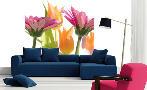 Dimex Spring Flowers Wall Mural 225x250cm 3 Panels Ambiance | Yourdecoration.co.uk