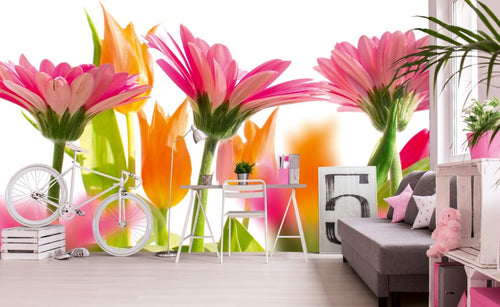 Dimex Spring Flowers Wall Mural 375x250cm 5 Panels Ambiance | Yourdecoration.co.uk