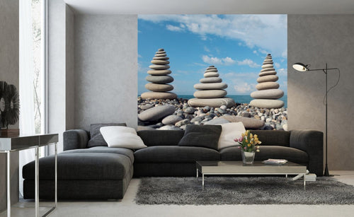 Dimex Stack of Stones Wall Mural 225x250cm 3 Panels Ambiance | Yourdecoration.co.uk
