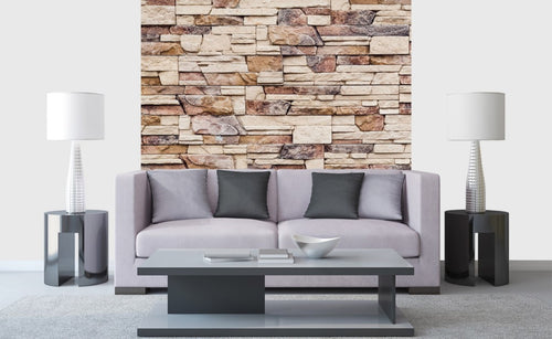 Dimex Stone Wall Wall Mural 225x250cm 3 Panels Ambiance | Yourdecoration.co.uk