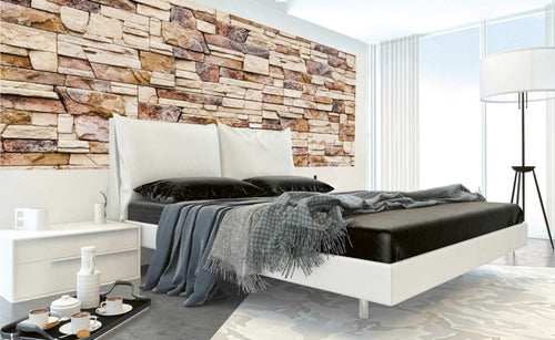 Dimex Stone Wall Wall Mural 375x150cm 5 Panels Ambiance | Yourdecoration.co.uk