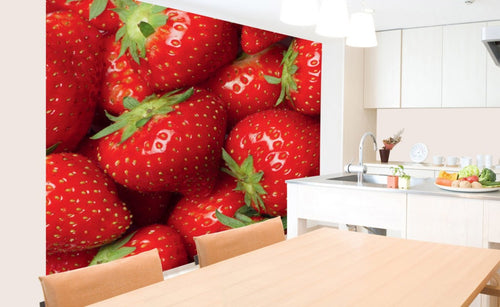 Dimex Strawberry Wall Mural 225x250cm 3 Panels Ambiance | Yourdecoration.co.uk